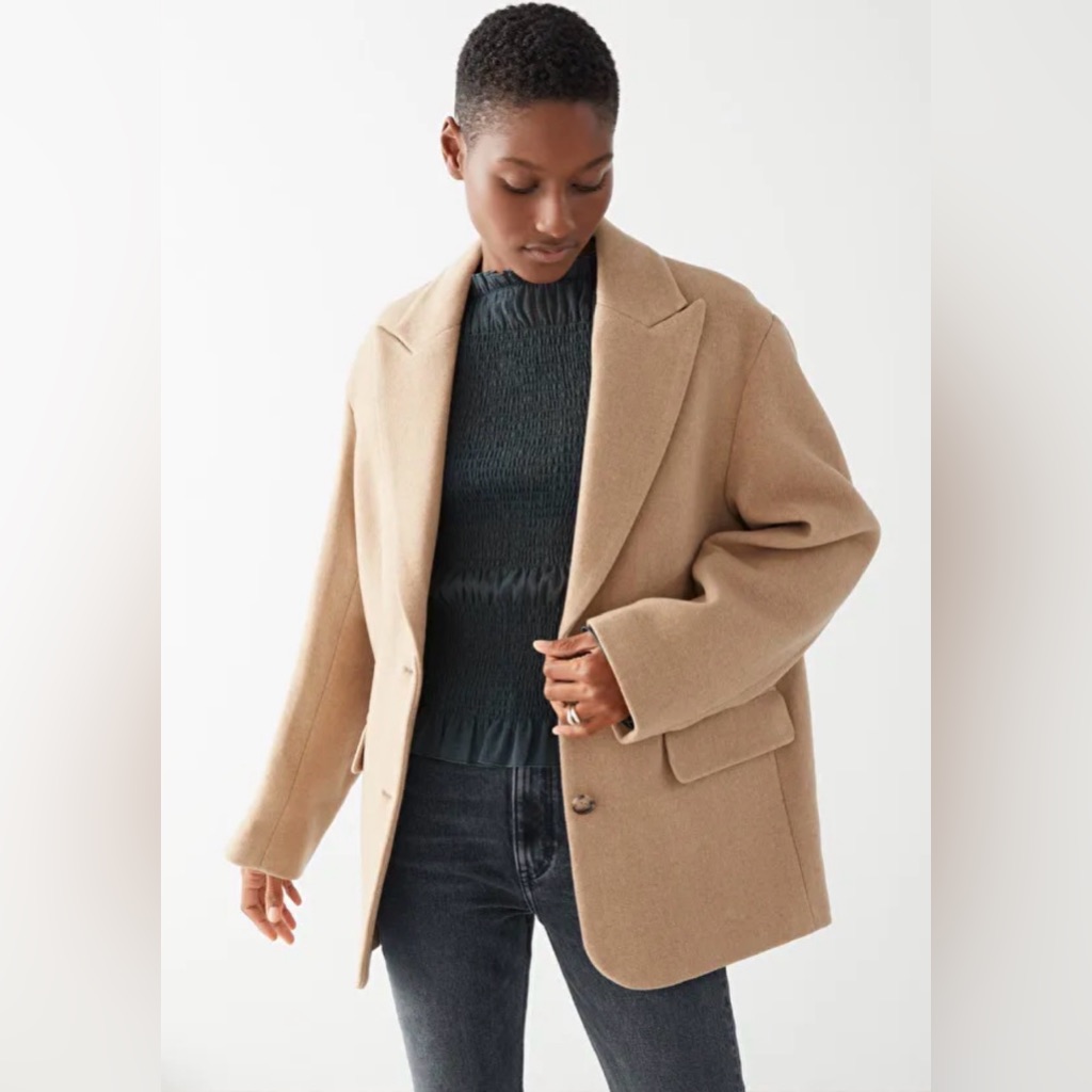 & Other Stories Wool Blend Oversized Blazer